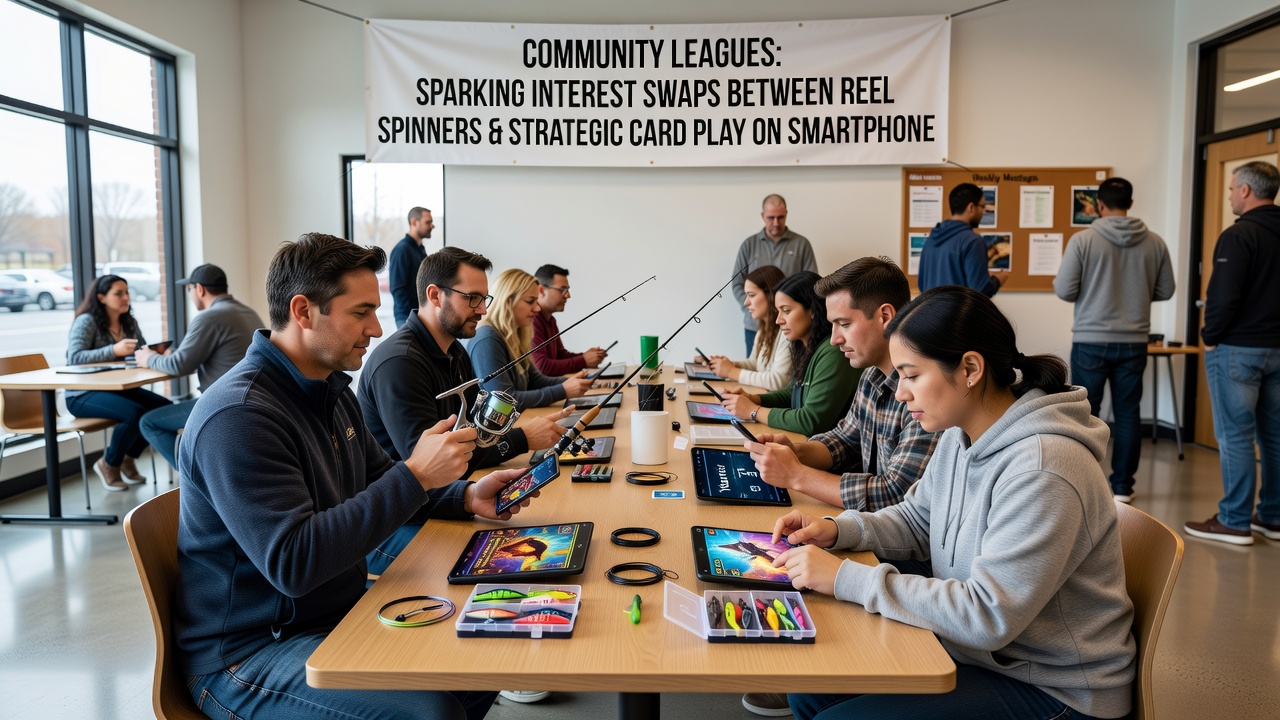 Smartphone screen displaying a community league interface connecting slot and poker players in real time