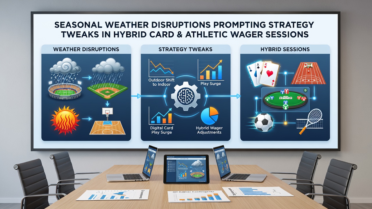 User adjusting betting strategies on a smartphone while monitoring weather radar alongside sports odds