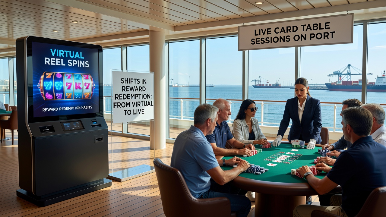 User analytics dashboard on a tablet displaying reward points bridging slot spins and live blackjack sessions