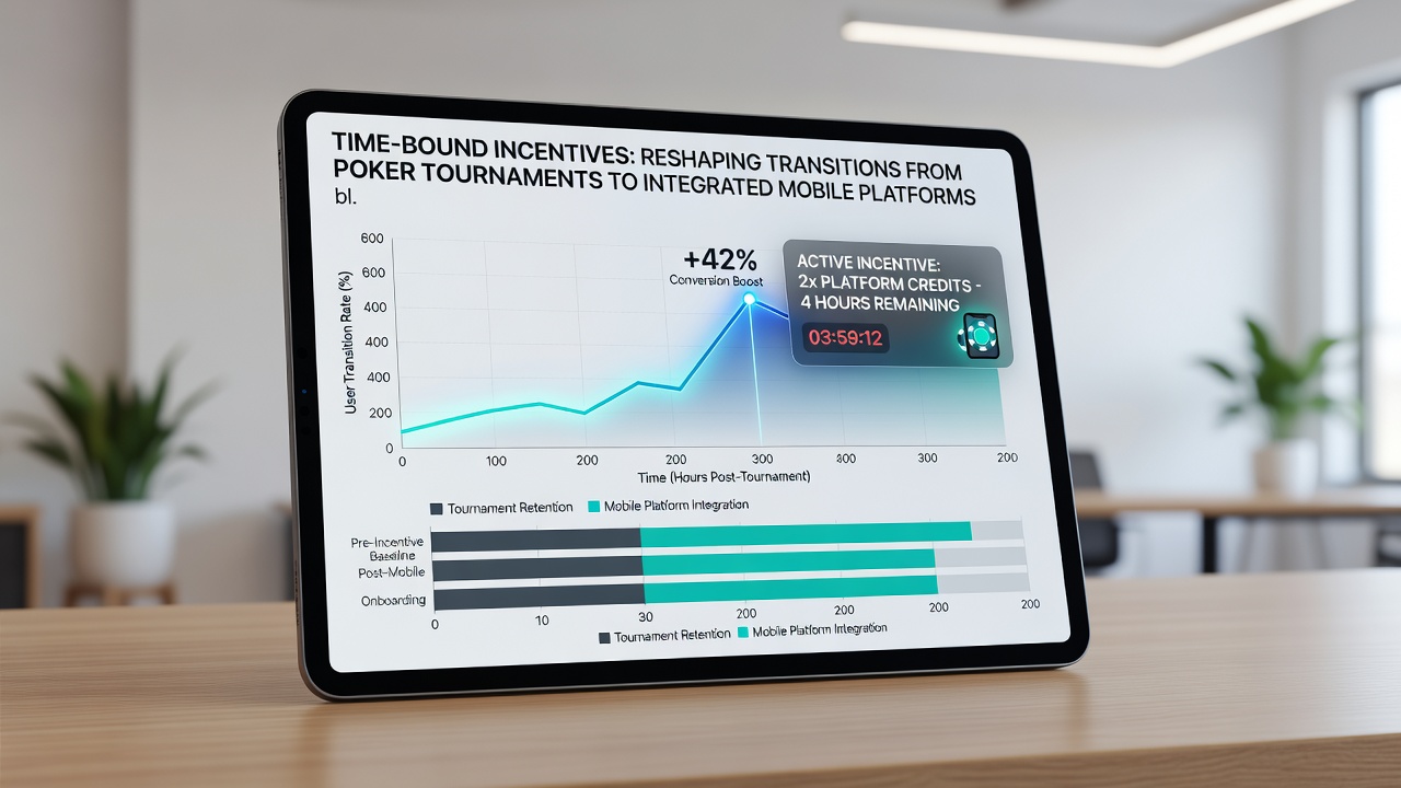 User journey map illustrating time-bound incentives across poker, table games, and event wagers on mobile